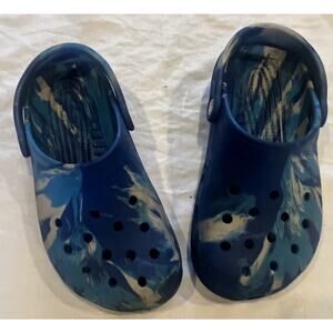 Crocs Kids Classic Marbled Clog Size 3 Blue/ White